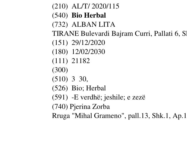 Zëri i markës Bio Herbal në buletin