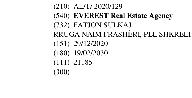 Zëri i markës EVEREST Real Estate Agency në buletin