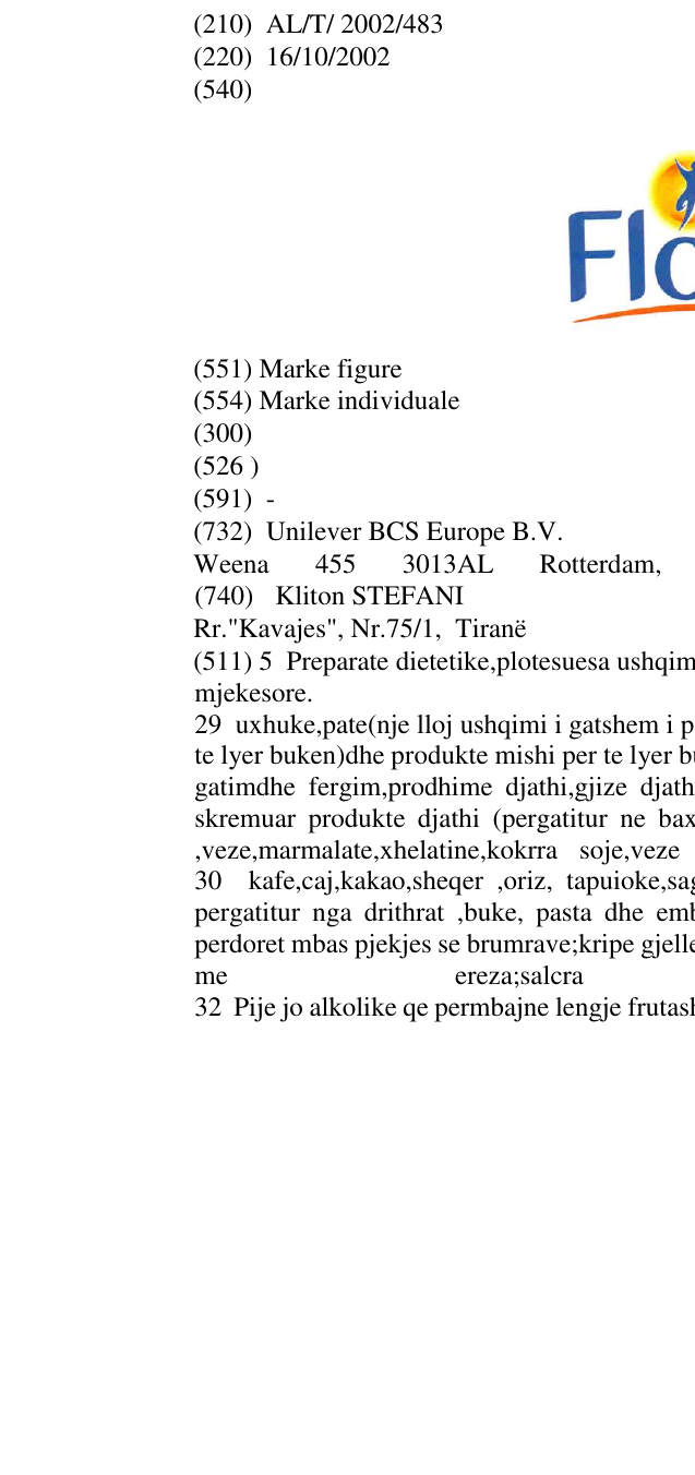 Zëri i markës FLORA në buletin