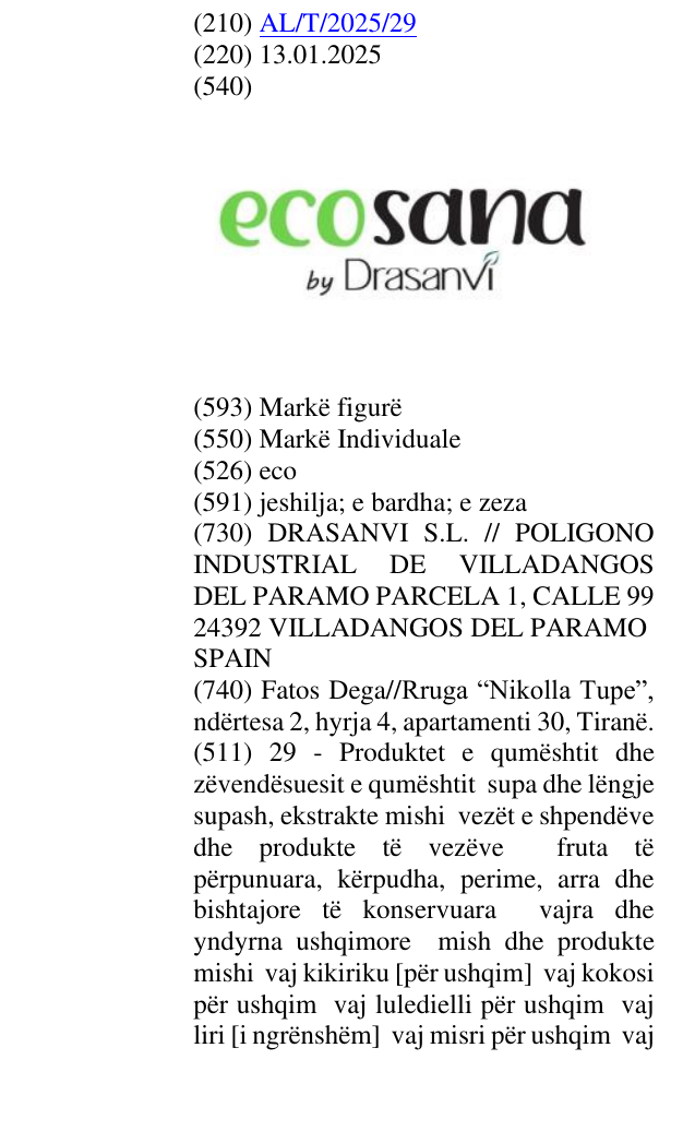 Zëri i markës eco në buletin