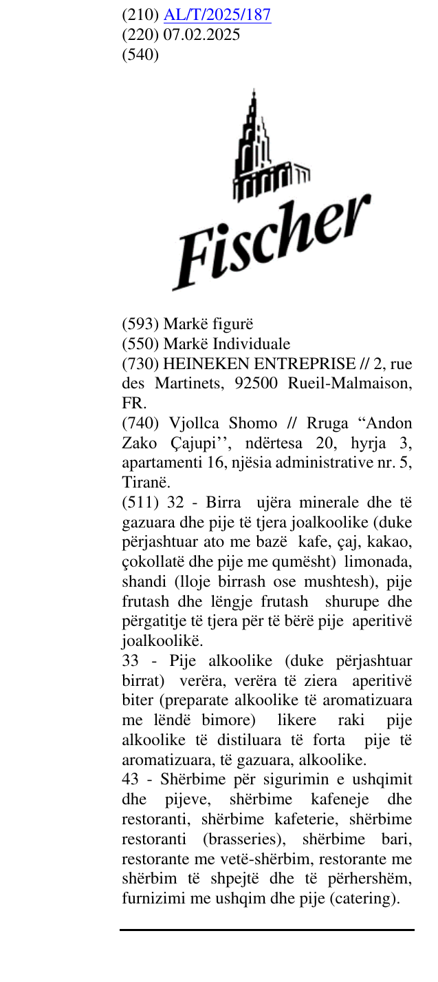 Zëri i markës Fischer në buletin