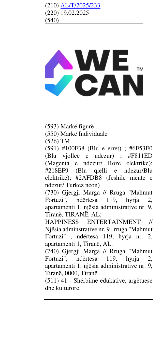 Zëri i markës TM në buletin