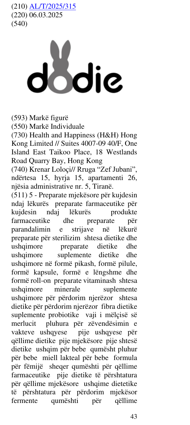 Zëri i markës Dodie në buletin