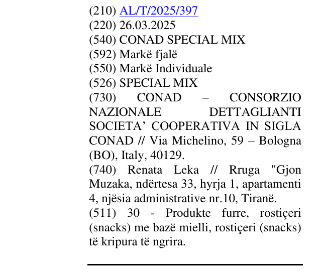 Zëri i markës CONAD SPECIAL MIX në buletin
