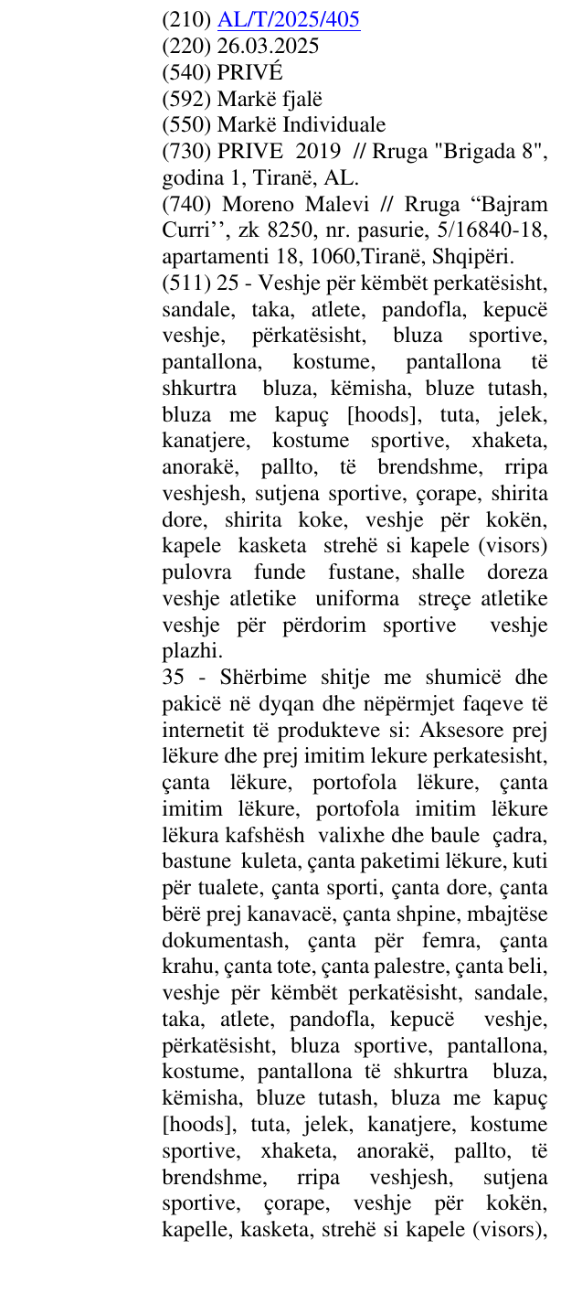 Zëri i markës PRIVÉ në buletin
