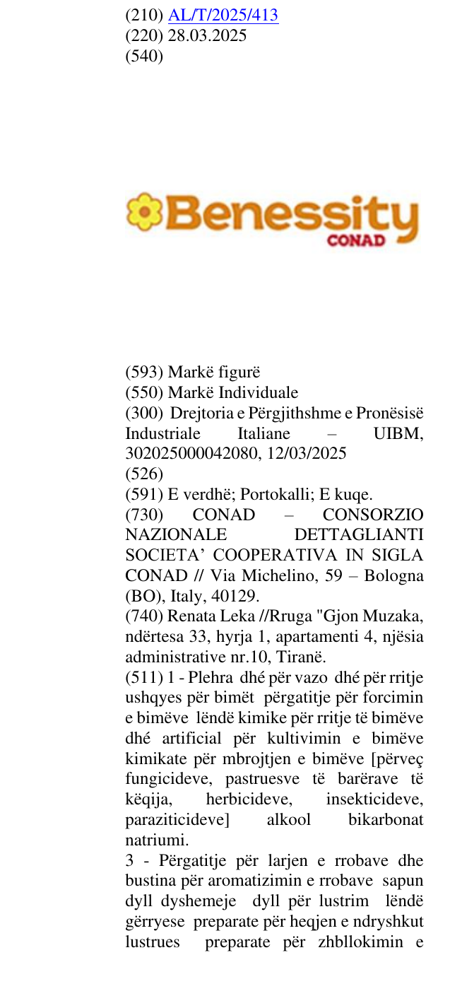 Zëri i markës Benessity CONAD në buletin