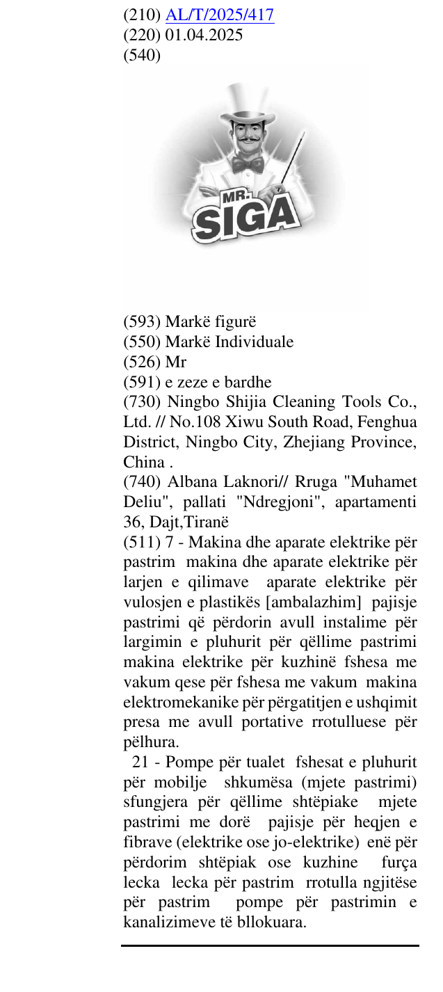 Zëri i markës Mr në buletin