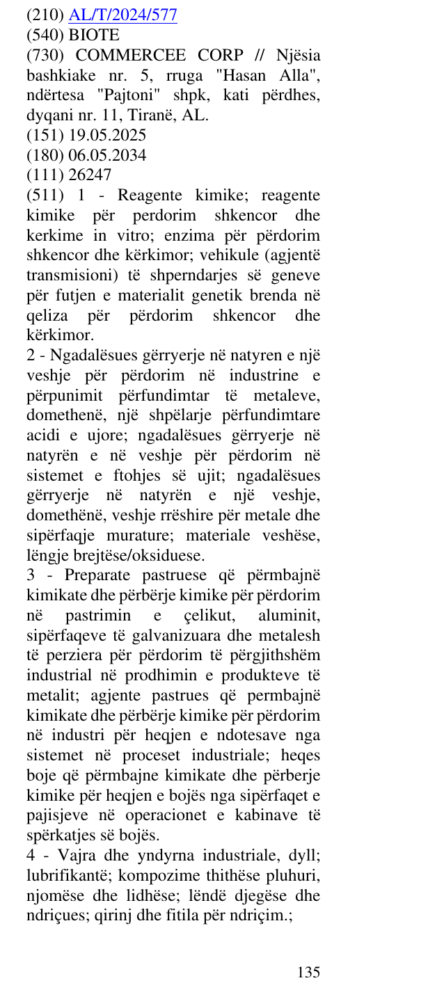 Zëri i markës BIOTE në buletin