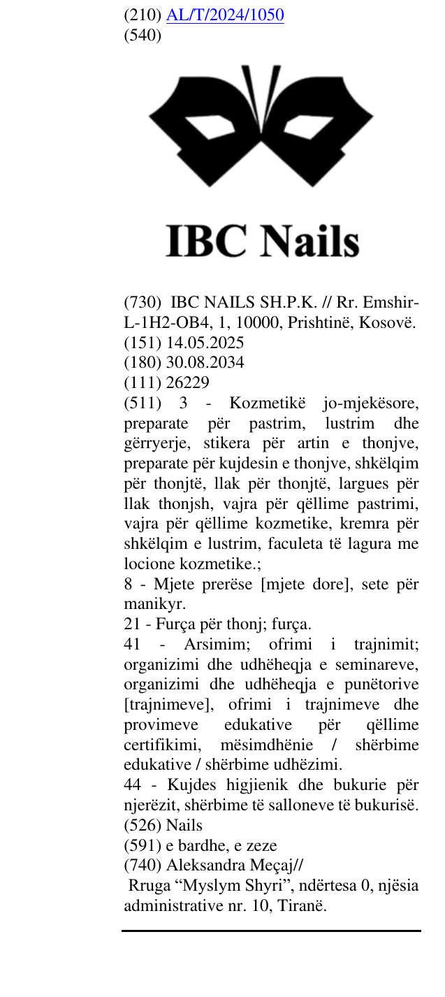 Zëri i markës Nails në buletin