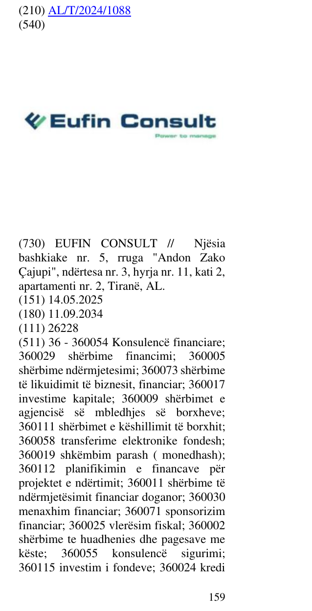 Zëri i markës Consult; Manage. në buletin
