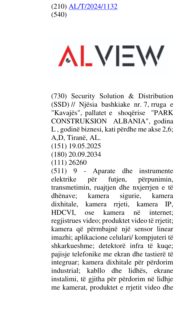 Zëri i markës AL në buletin