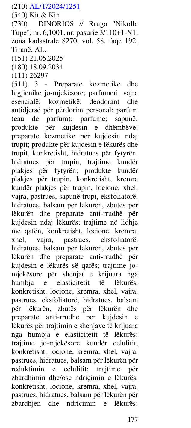 Zëri i markës Kit & Kin në buletin