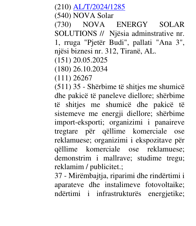 Zëri i markës NOVA Solar në buletin