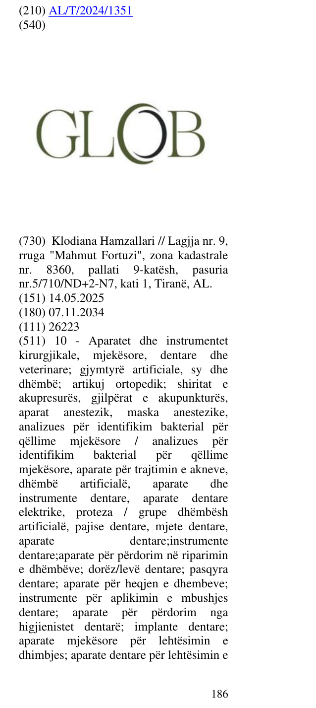 Zëri i markës GLOB në buletin