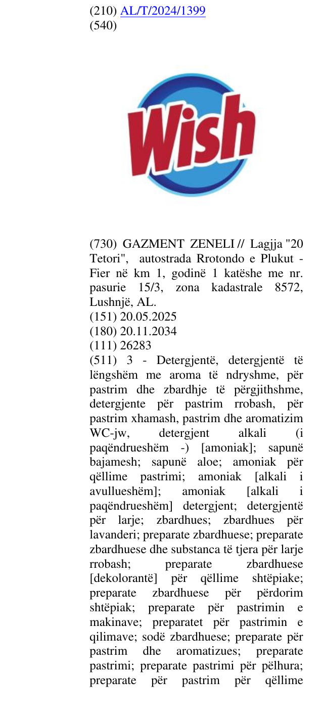 Zëri i markës WISH në buletin