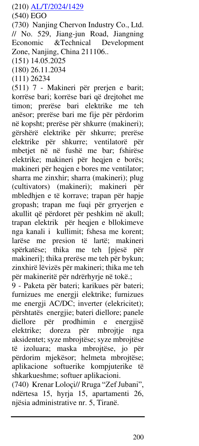 Zëri i markës EGO në buletin
