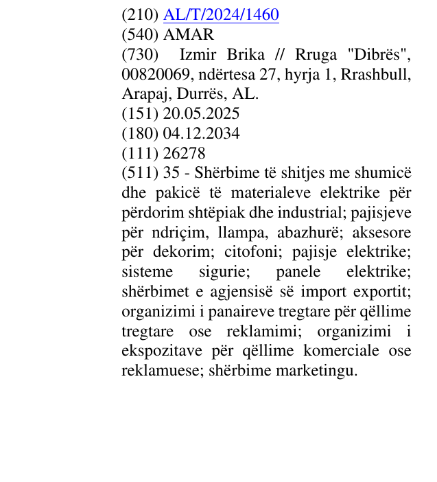 Zëri i markës AMAR në buletin