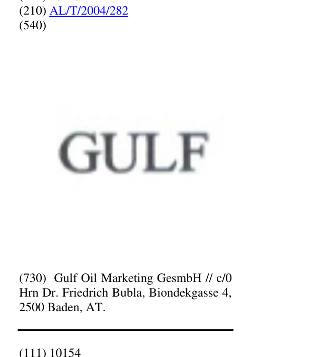 Zëri i markës GULF në buletin