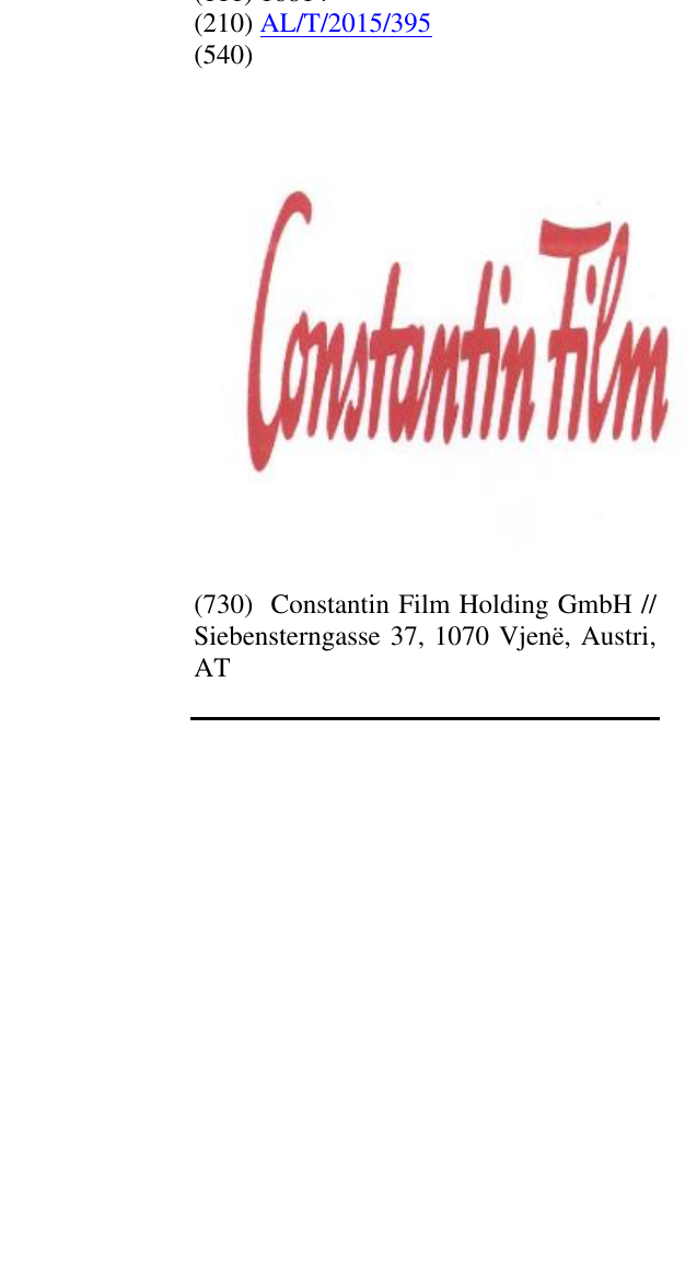Zëri i markës Constantin Film në buletin