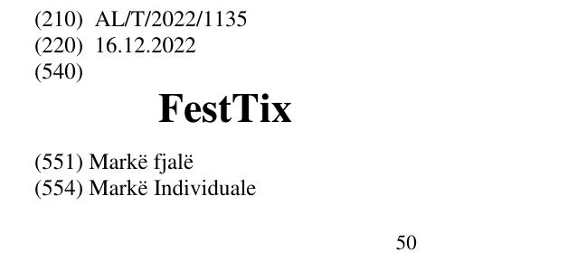 Zëri i markës FestTix në buletin