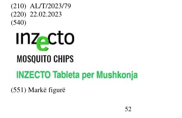 Zëri i markës Atraktiv per mushkonjat;MOSQUITO;Tableta per Mushkonja në buletin