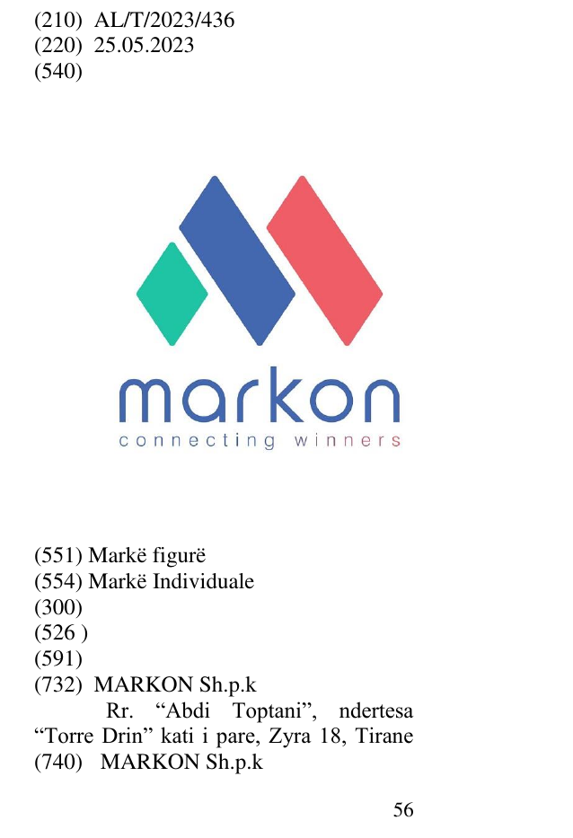 Zëri i markës MARKON në buletin