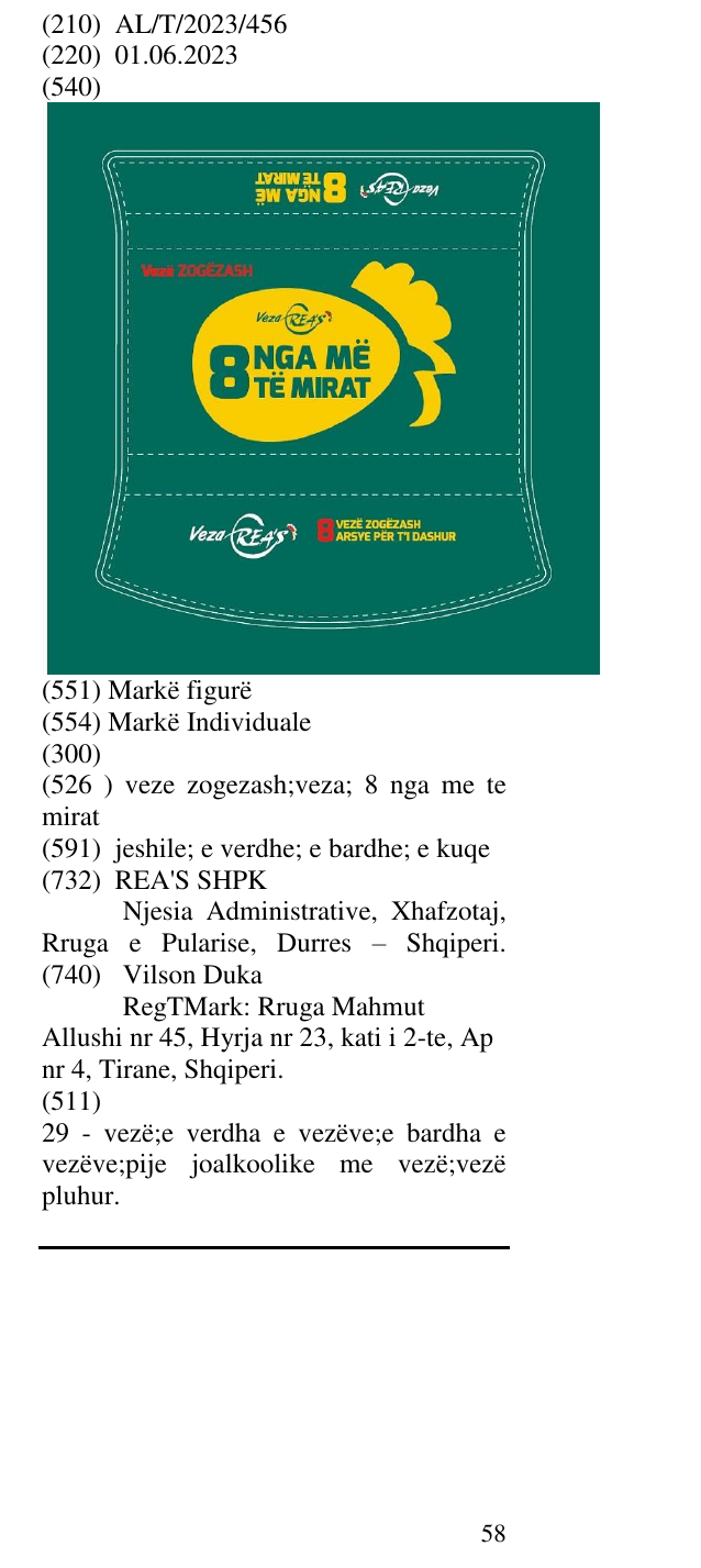 Zëri i markës veze zogezash;veza; 8 nga me te mirat në buletin