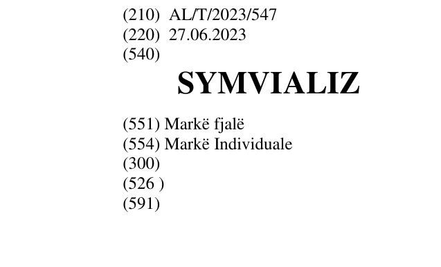 Zëri i markës SYMVIALIZ në buletin