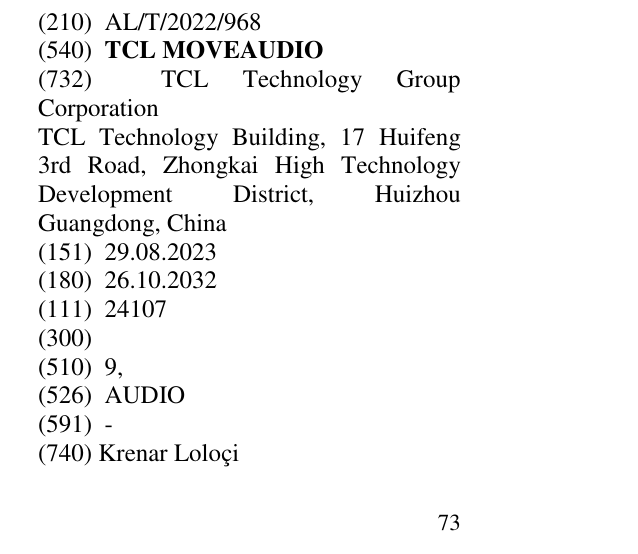 Zëri i markës TCL MOVEAUDIO në buletin