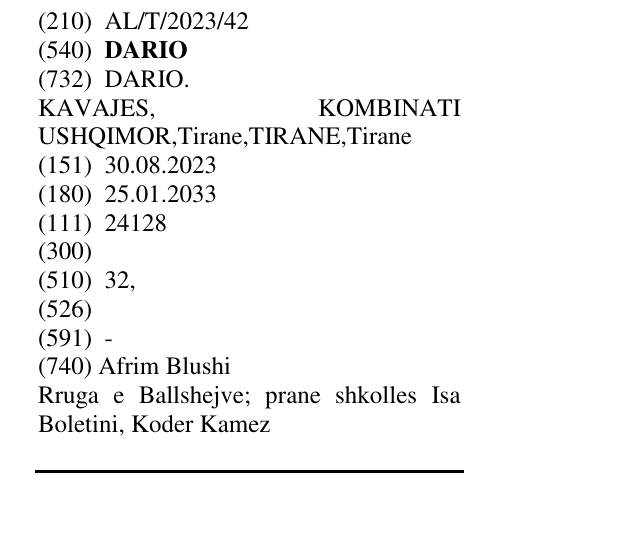 Zëri i markës DARIO në buletin