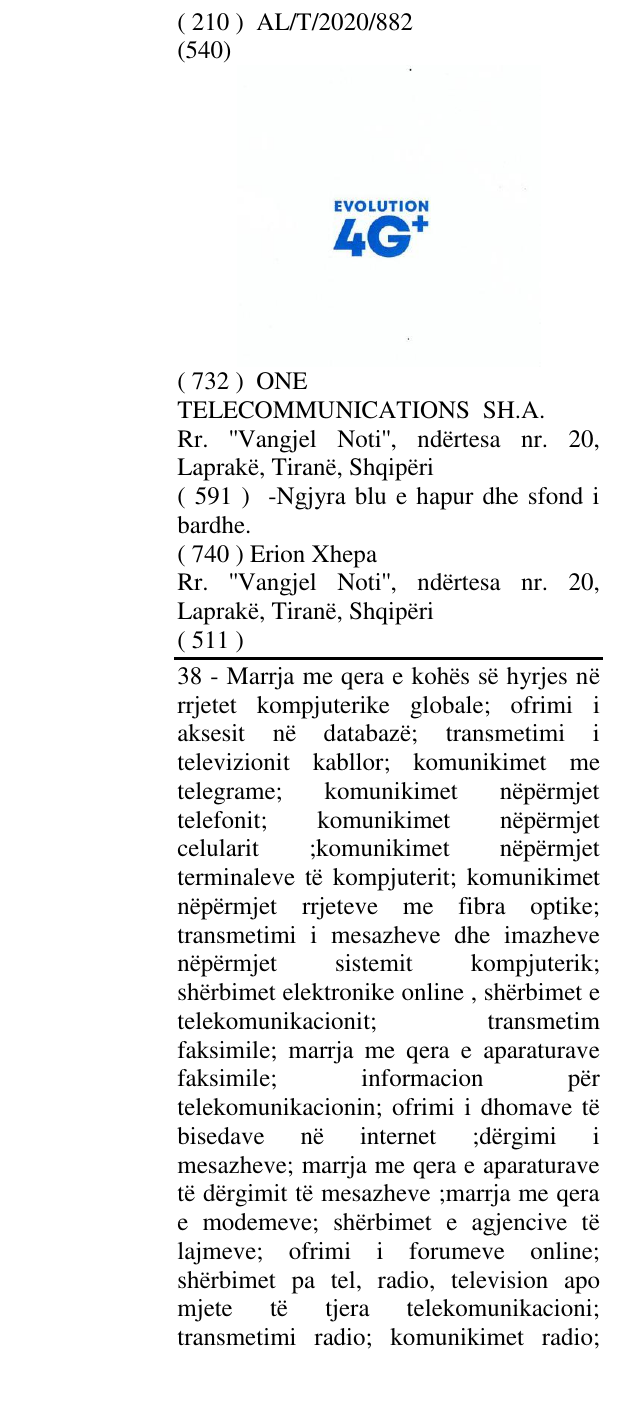 Zëri i markës EVOLUTION 4G+ në buletin