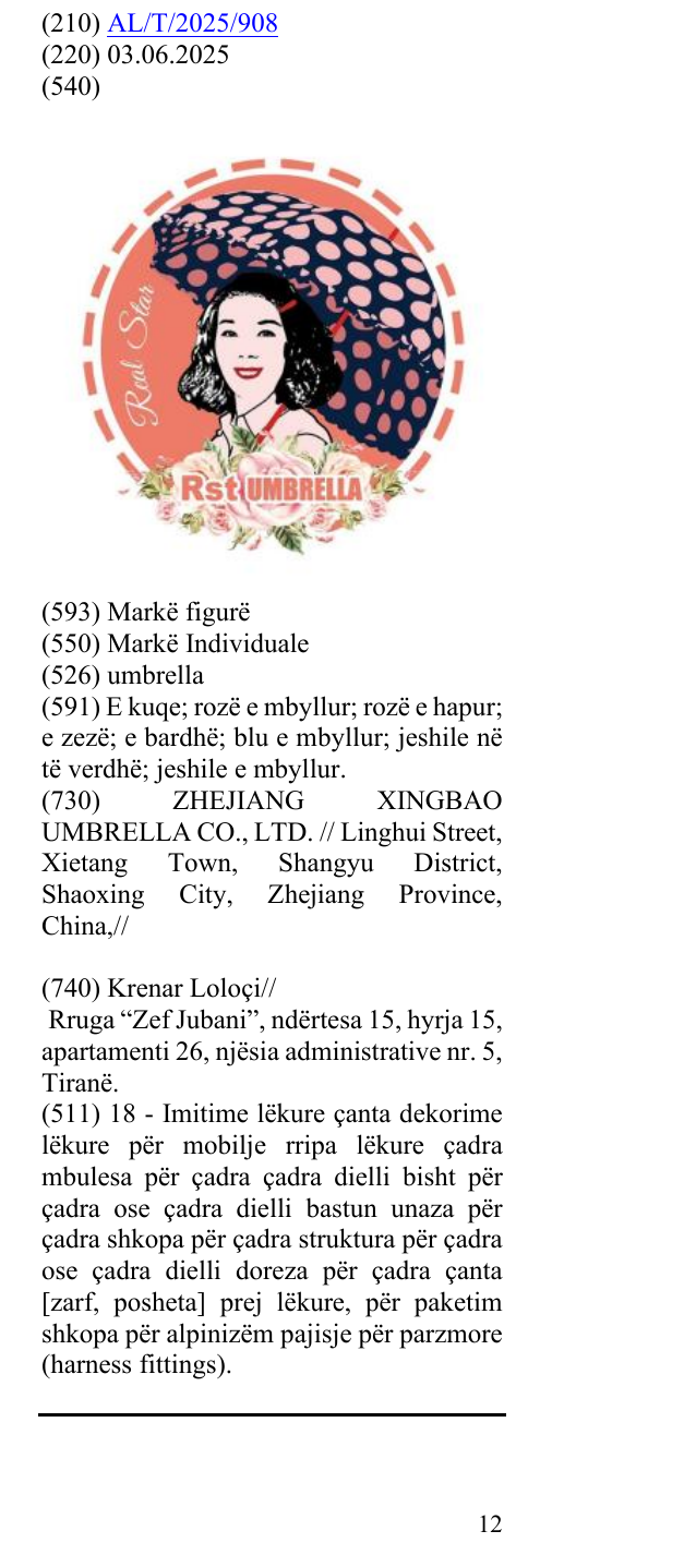 Zëri i markës umbrella në buletin