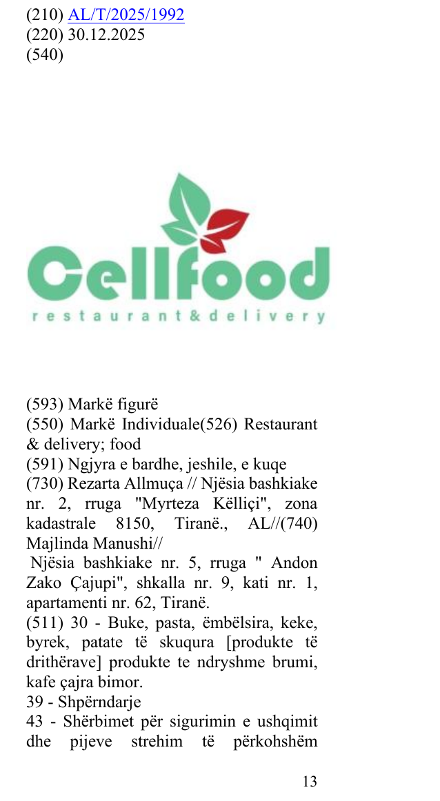 Zëri i markës Restaurant & delivery; food në buletin