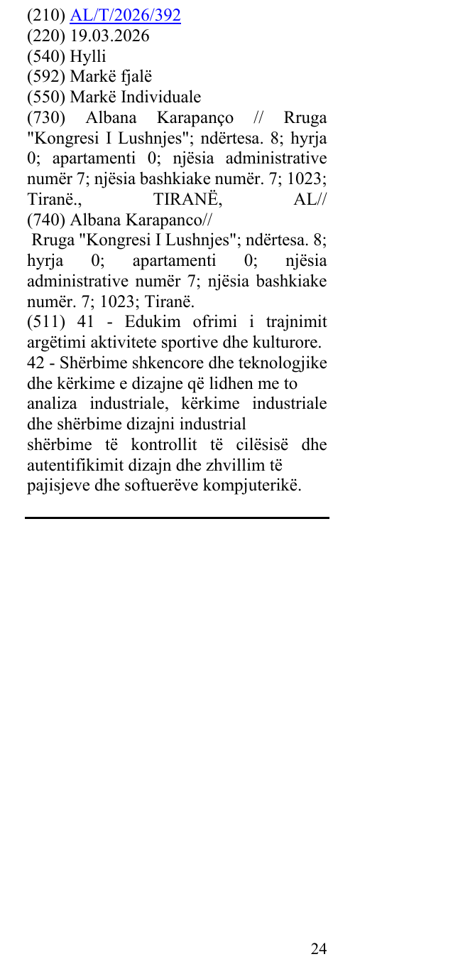 Zëri i markës Hylli në buletin