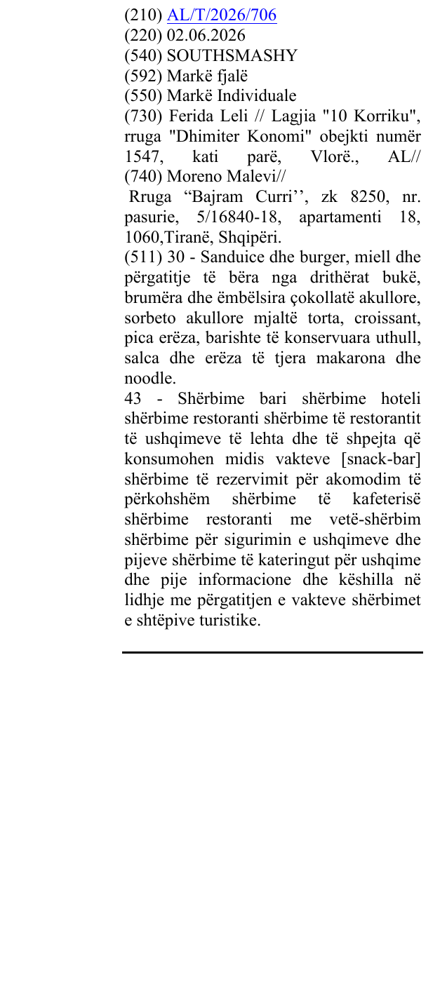 Zëri i markës SOUTHSMASHY në buletin