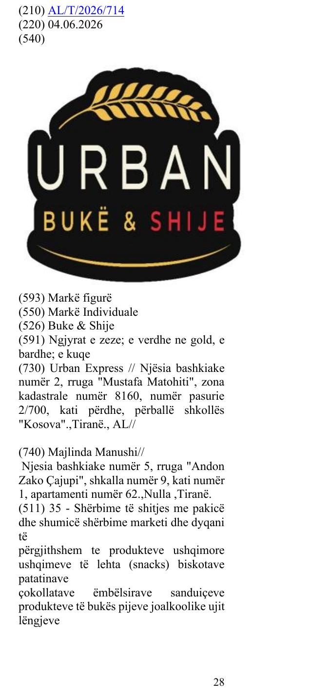 Zëri i markës Buke & Shije në buletin