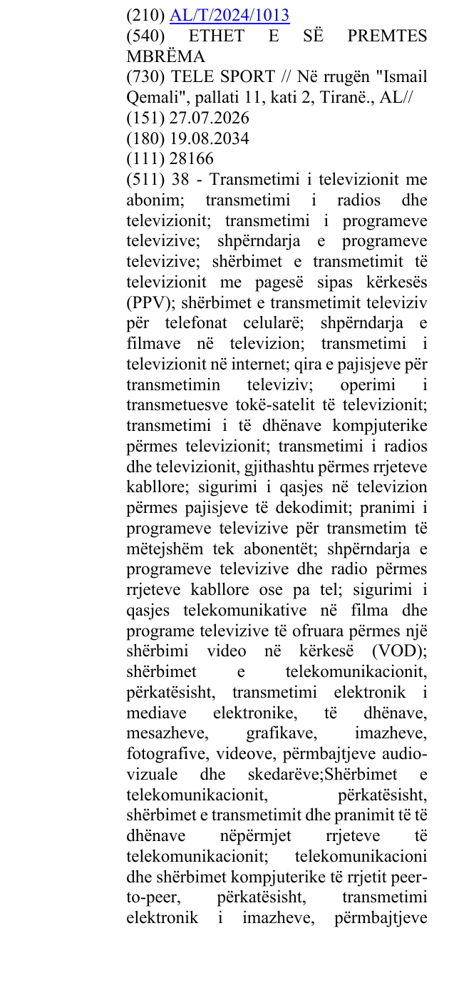 Zëri i markës ETHET E SË PREMTES MBRËMA në buletin