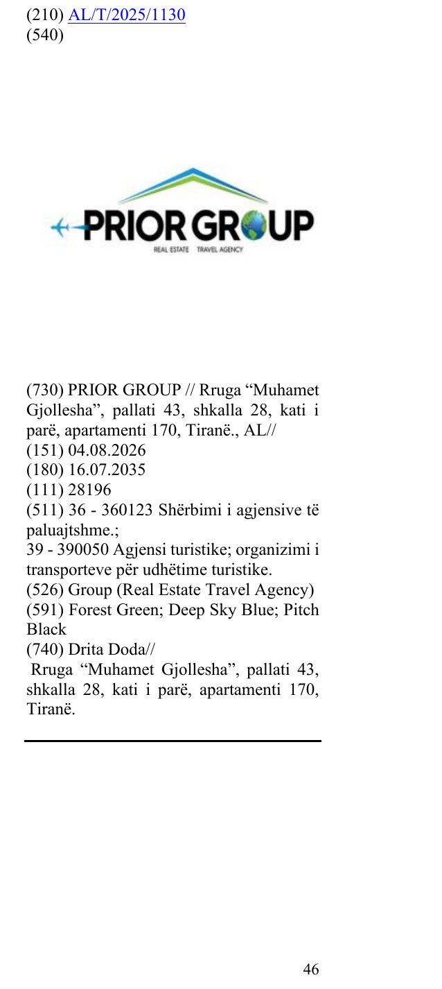 Zëri i markës Group (Real Estate Travel Agency) në buletin