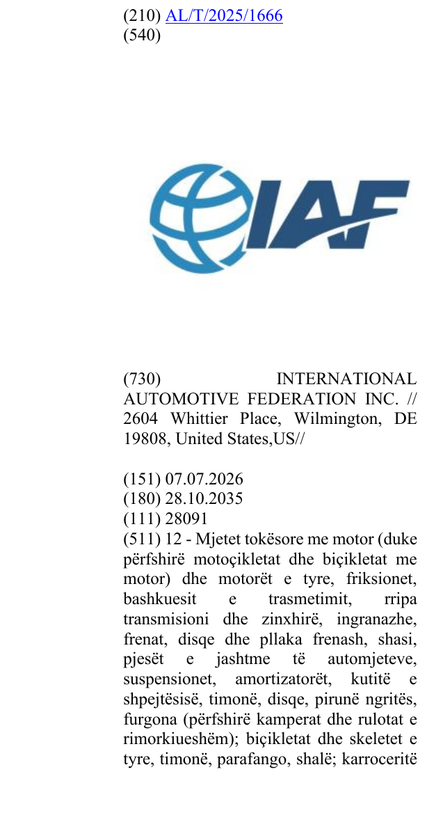 Zëri i markës IAF në buletin