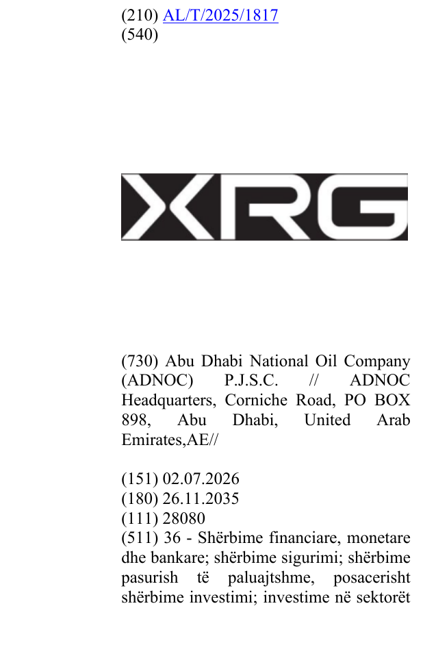 Zëri i markës XRG në buletin