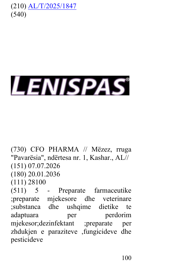 Zëri i markës LENISPAS në buletin