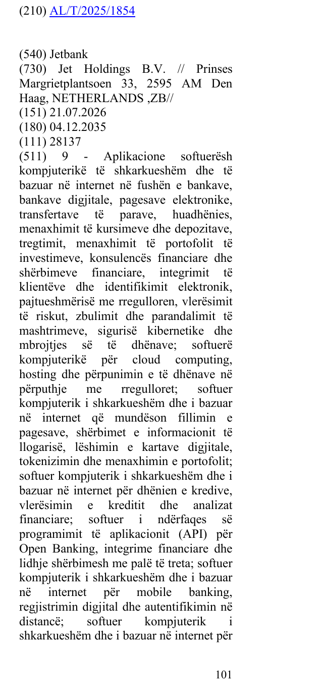 Zëri i markës Jetbank në buletin