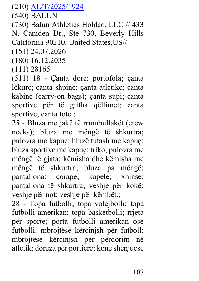 Zëri i markës BALUN në buletin