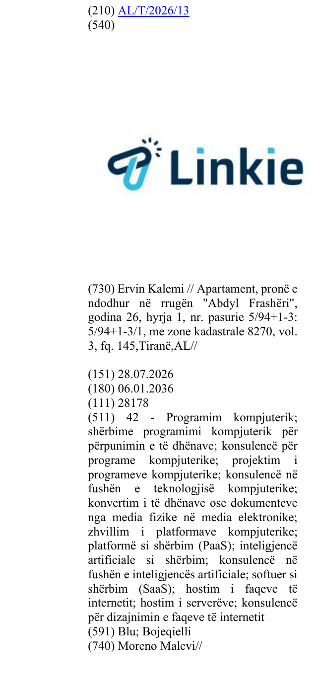 Zëri i markës LINKIE në buletin