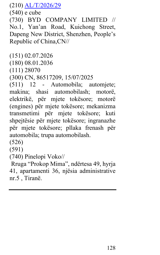Zëri i markës e cube në buletin