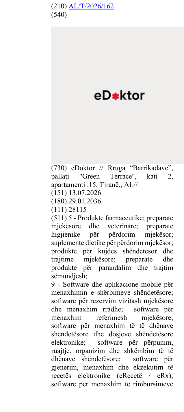 Zëri i markës eDoktor në buletin
