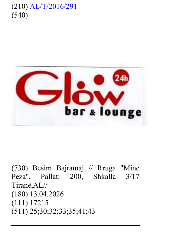 Zëri i markës Glow në buletin