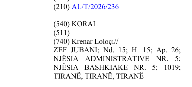 Zëri i markës KORAL në buletin