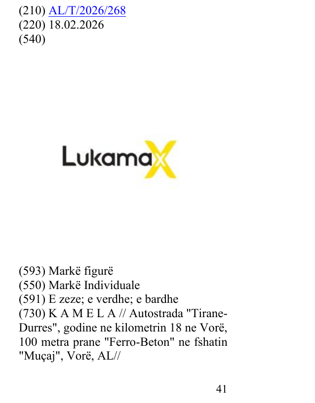 Zëri i markës LUKAMAX në buletin