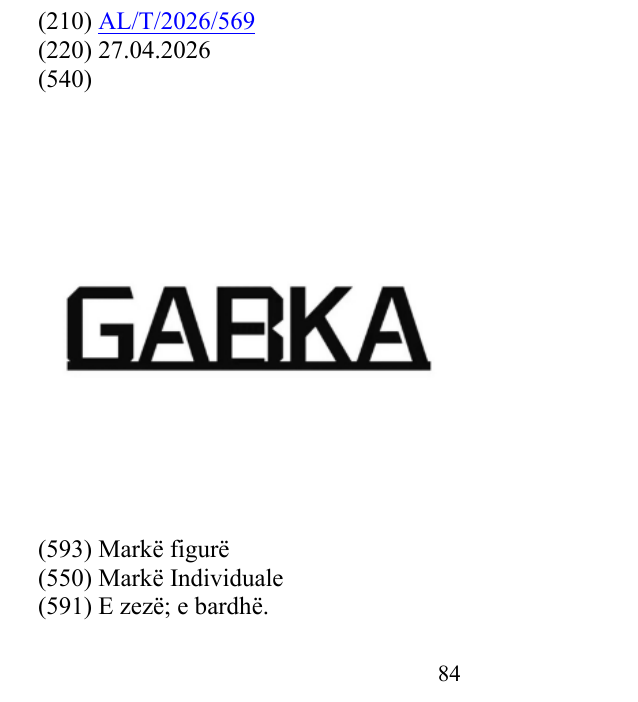 Zëri i markës GABKA në buletin